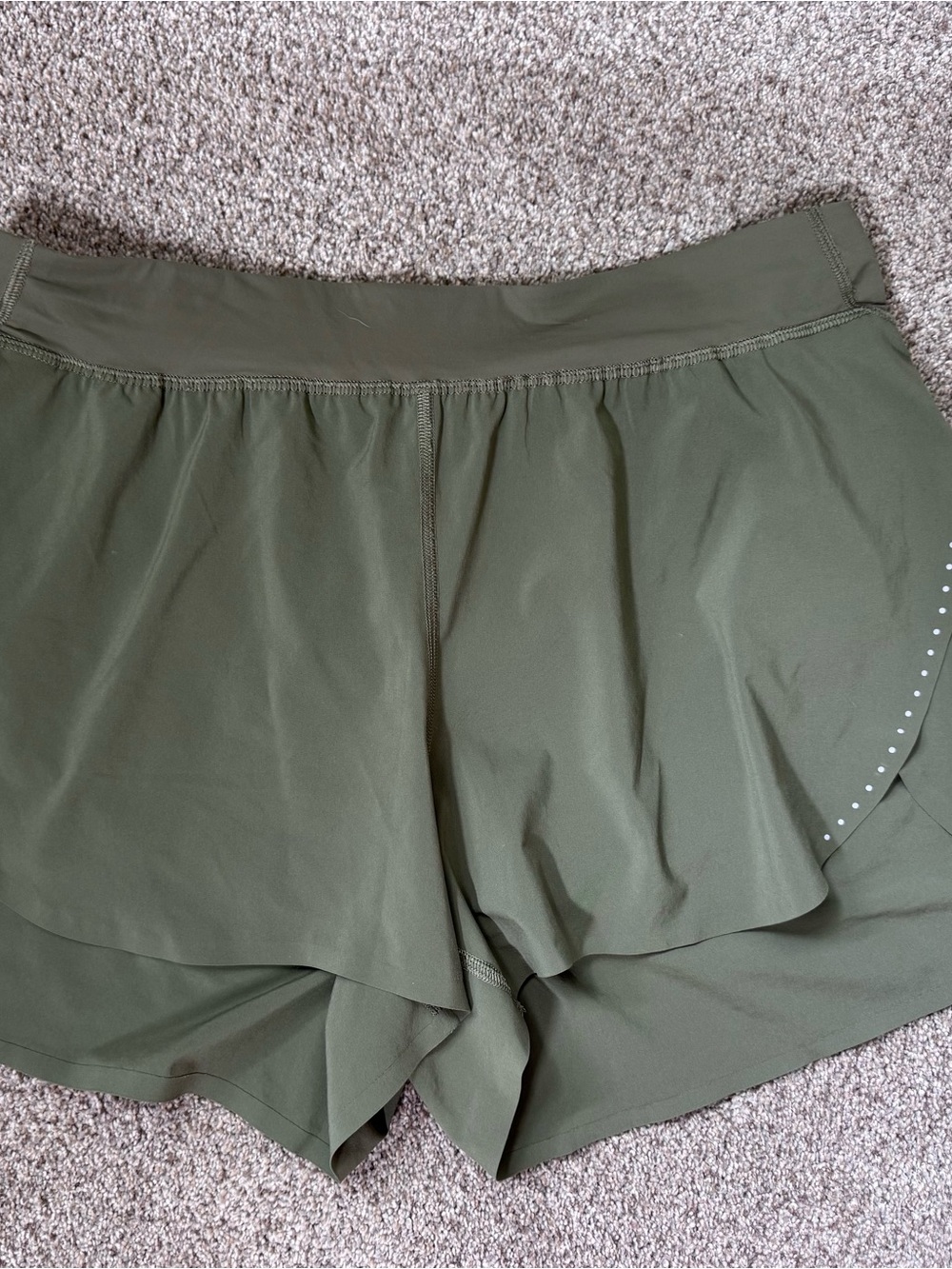 lululemon athletica Olive Green Layered Athletic Skort Shorts